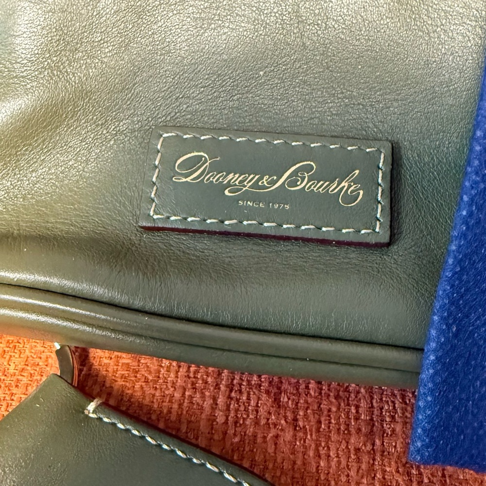 Dooney & Bourke Olive Green Leather Shoulder Bag with Coin Pouch - Picture 4 of 11